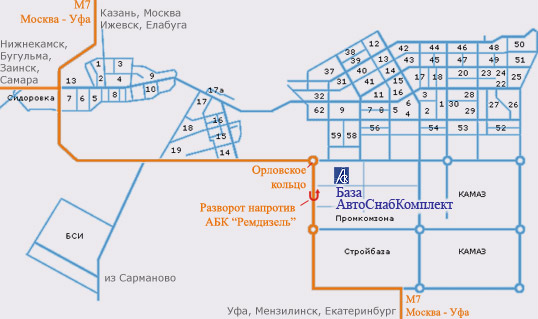 Автоснабкомплект: схема проезда, карта