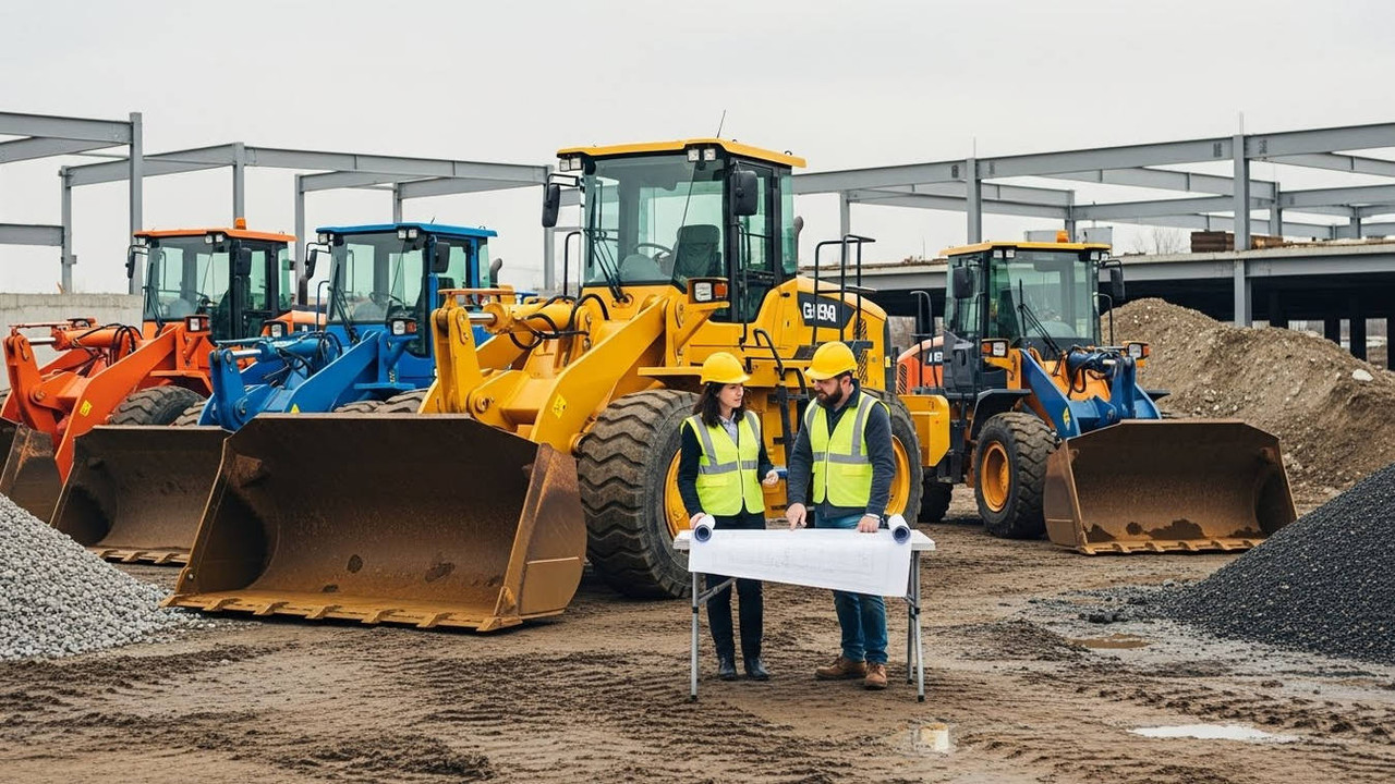 выбор фронтального погрузчика на строительной площадке